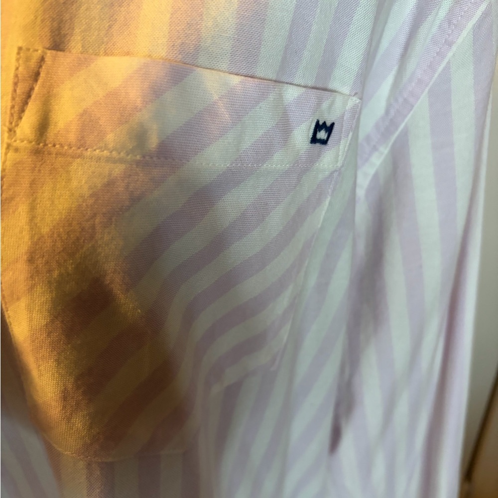crown & ivy Pastel Purple and White Striped Button-Up Shirt, size - Picture 8 of 11
